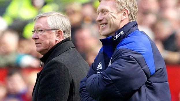 David Moyes (right) and Sir Alex Ferguson