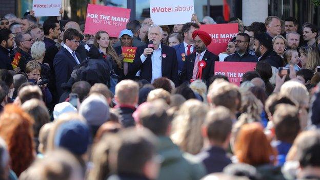 Jeremy Corbyn's campaign stop in Telford