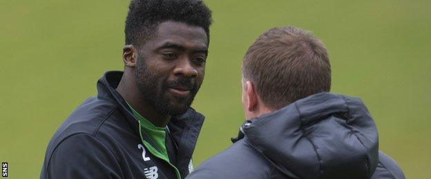 Celtic's Kolo Toure and Brendan Rodgers