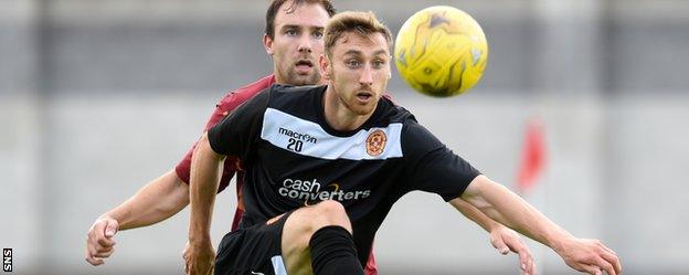 Louis Moult in pre-season action for Motherwell