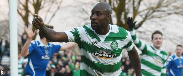 Carlton Cole celebrates scoring for Celtic