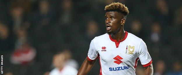 Aston Villa's Aaron Tshibola on loan to MK Dons