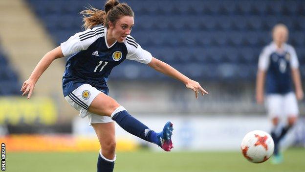 Scotland striker Lisa Evans