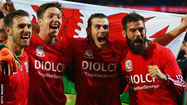 Wales celebrate