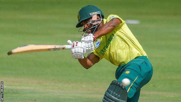 South Africa's Temba Bavuma in action