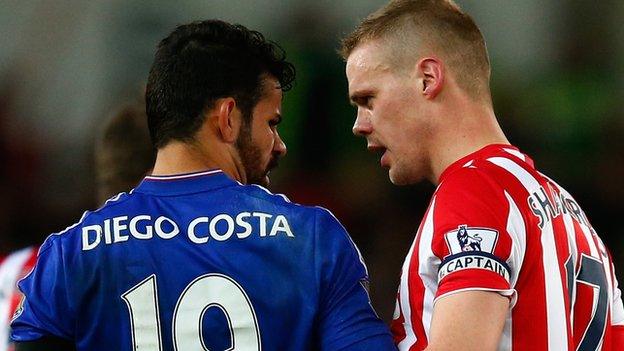 Diego Costa and Ryan Shawcross