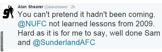 Alan Shearer tweet