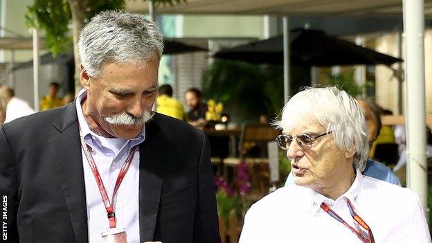 Chase Carey & Bernie Ecclestone