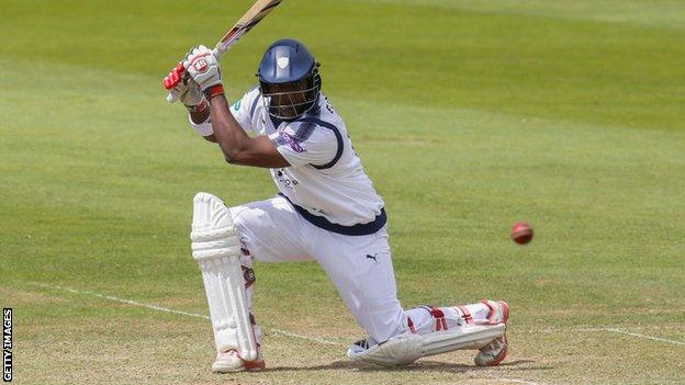 Michael Carberry batting for Leicestershire