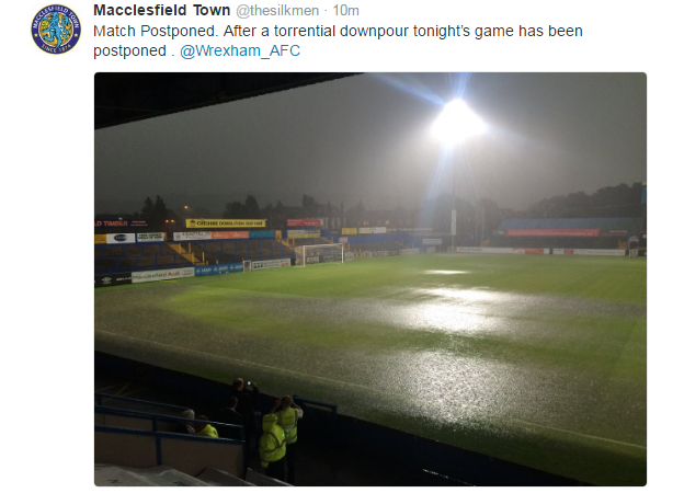 Macclesfield match off tweet