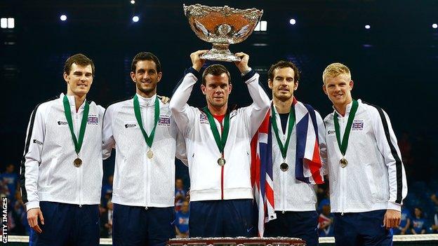 Great Britain's winning Davis Cup team in 2015