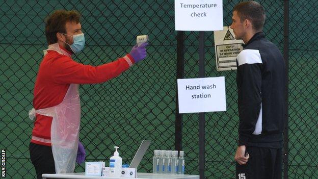 St Mirren player at hygiene centre