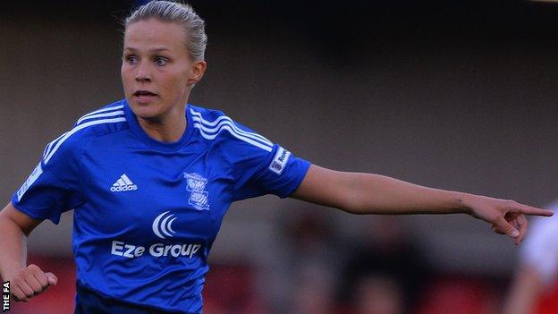 Isabelle Linden in action for Birmingham City Ladies