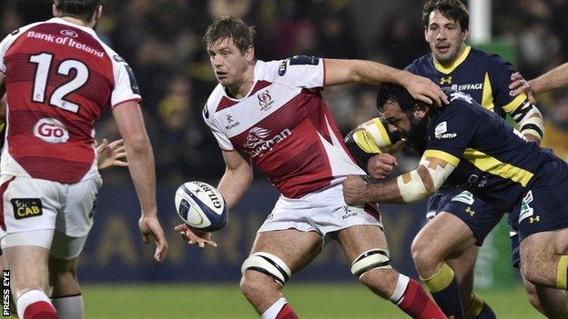 Ulster flanker Chris Henry in action during the loss to Clermont Auvergne