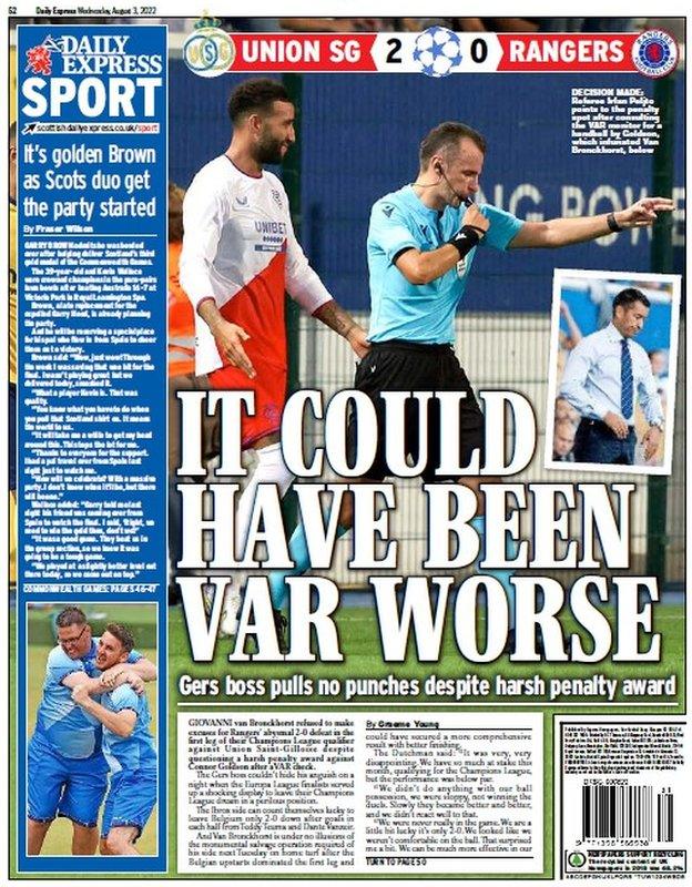 The back page of the Scottish Daily Express