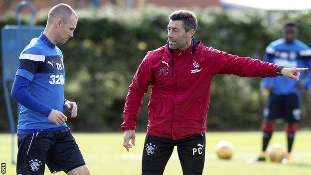 Rangers striker Kenny Miller and manager Pedro Caixinha