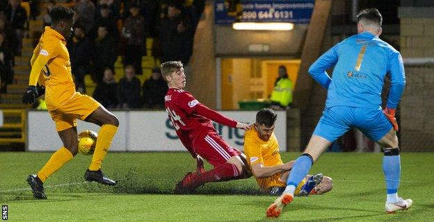 Aberdeen's winner was a scrappy one, deflected in off Dean Campbell