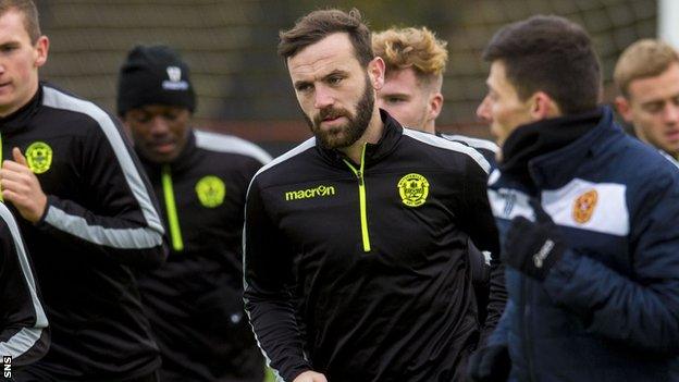 James McFadden in training with Motherwell