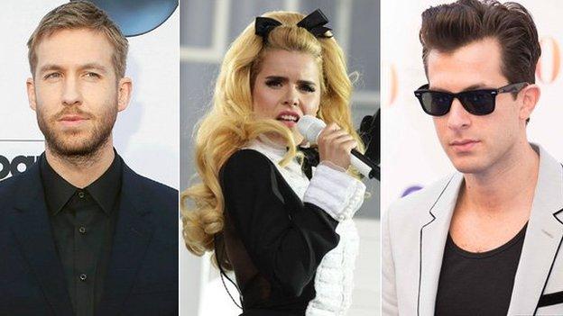 Calvin Harris, Paloma Faith, Mark Ronson