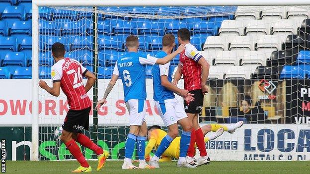 Liam Sercombe scored on his Cheltenham Town debut having joined on a free transfer from Bristol Rovers this summer