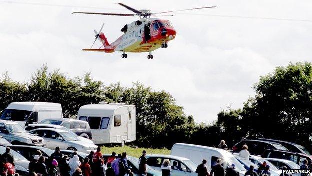 Helicopter at races