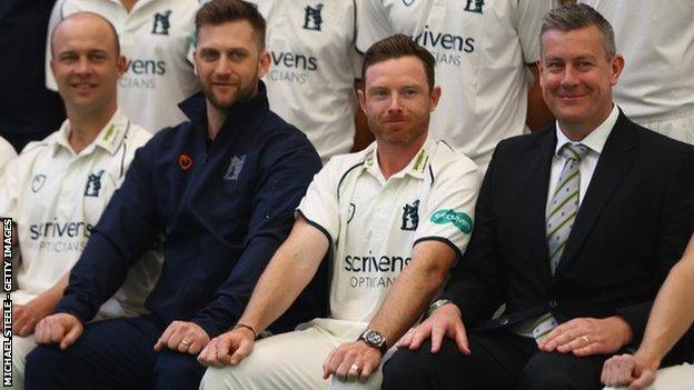 Ashley Giles at Warwickshire's pre-season photocall at Edgbaston