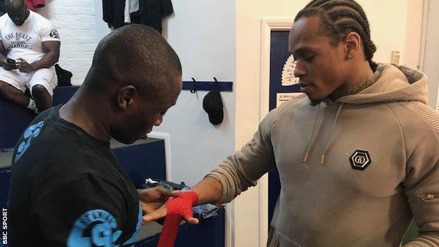 Tunde Ajayi (left) oversees Yarde's training but the fighter often decides when sessions end