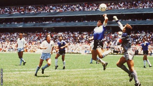 Diego Maradona's famous 'Hand of God' goal