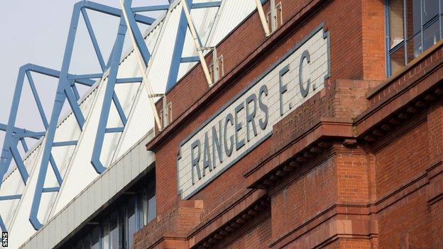 Rangers FC banner at Ibrox Stadium