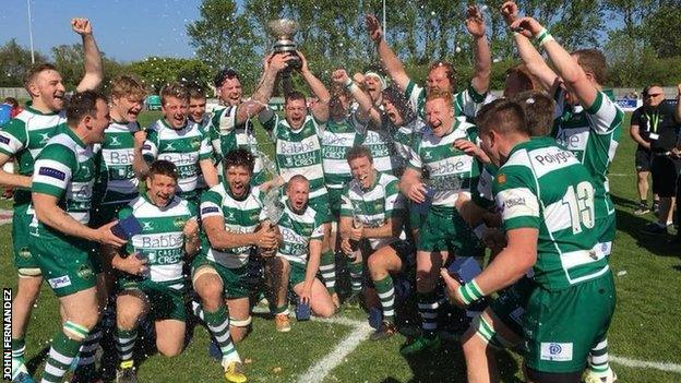 Guernsey celebrate winning the Siam Cup