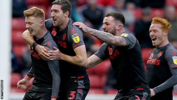 Sam Clucas puts Stoke 1-0 up at Barnsley