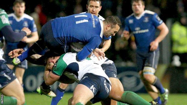 Connacht hooker Tom McCartney produced a big hit on Leinster wing Dave Kearney