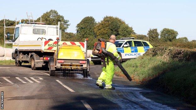 A clean-up operation underway at Clough