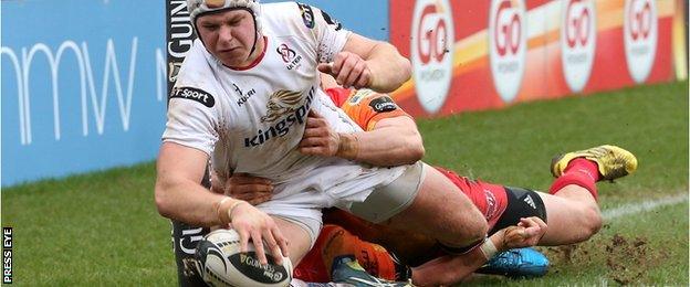 Luke Marshall scored Ulster's second try but they fell to a home defeat by Scarlets