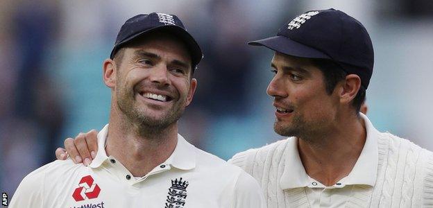 Anderson was visibly emotional as he walked off the field with his close friend Alastair Cook, who is retiring from international cricket