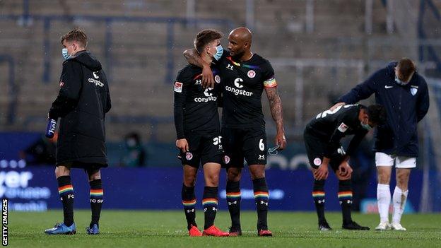 St Pauli players after a recent match