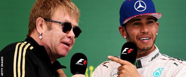 Sir Elton John and Lewis Hamilton