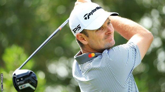 Justin Rose in action at the Abu Dhabi Championship