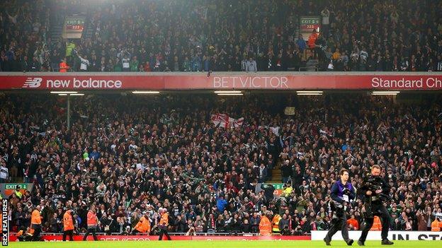 Plymouth Argyle fans at Anfield