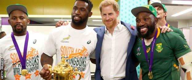 Siya Kolisi and Prince Harry