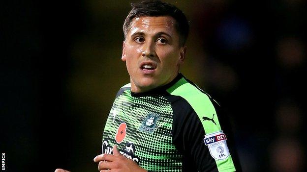 Plymouth Argyle midfielder Antoni Sarcevic