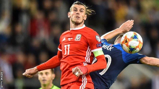 Gareth Bale in action v Slovakia