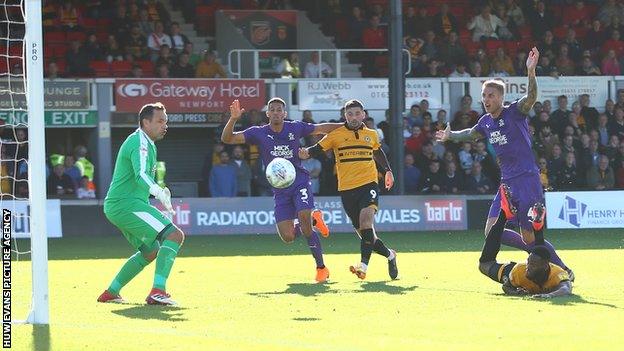 Jamille Matt scores against Cambridge United