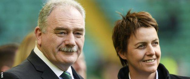 Hibs chairman Rod Petrie and chief executive Leeann Dempster