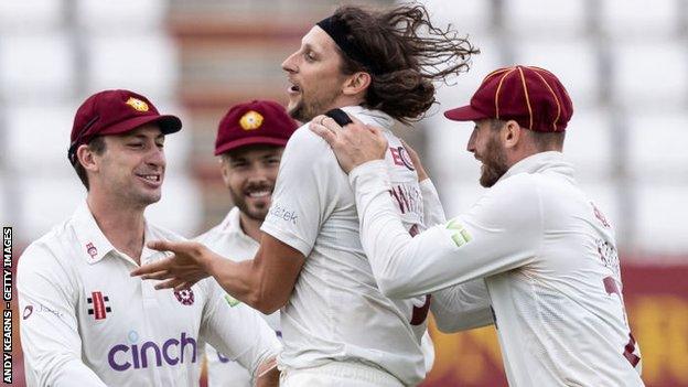 Cumbrian Jack White's previous career-best was 4-35 in the Bob Willis Trophy against Glamorgan in August 2020, when he took eight wickets in the match