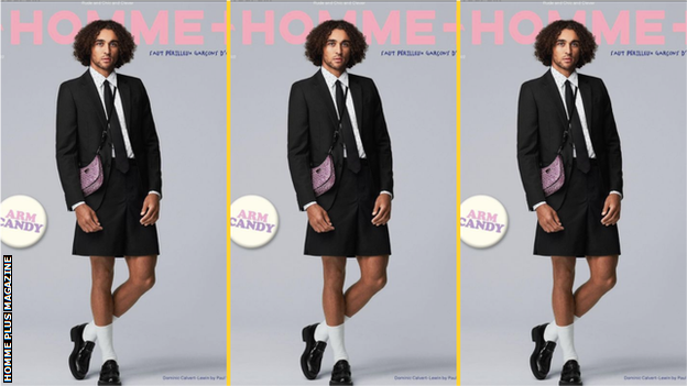 Dominic Calvert-Lewin on the cover of Homme Plus magazine.