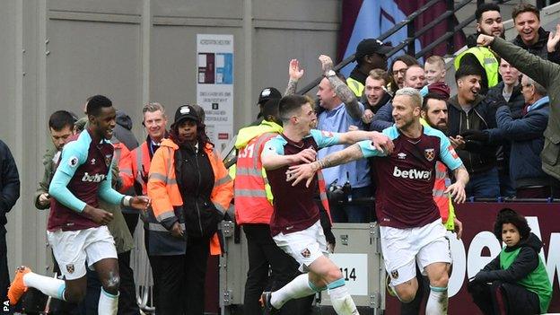 Marko Arnautovic celebrates goal