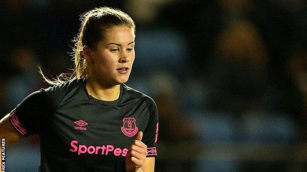 Georgia Brougham in action for Everton Women