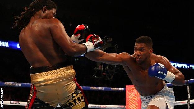 Anthony Joshua punches Charles Martin