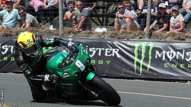 Ian Lougher in action at the 2018 TT on the Isle of man